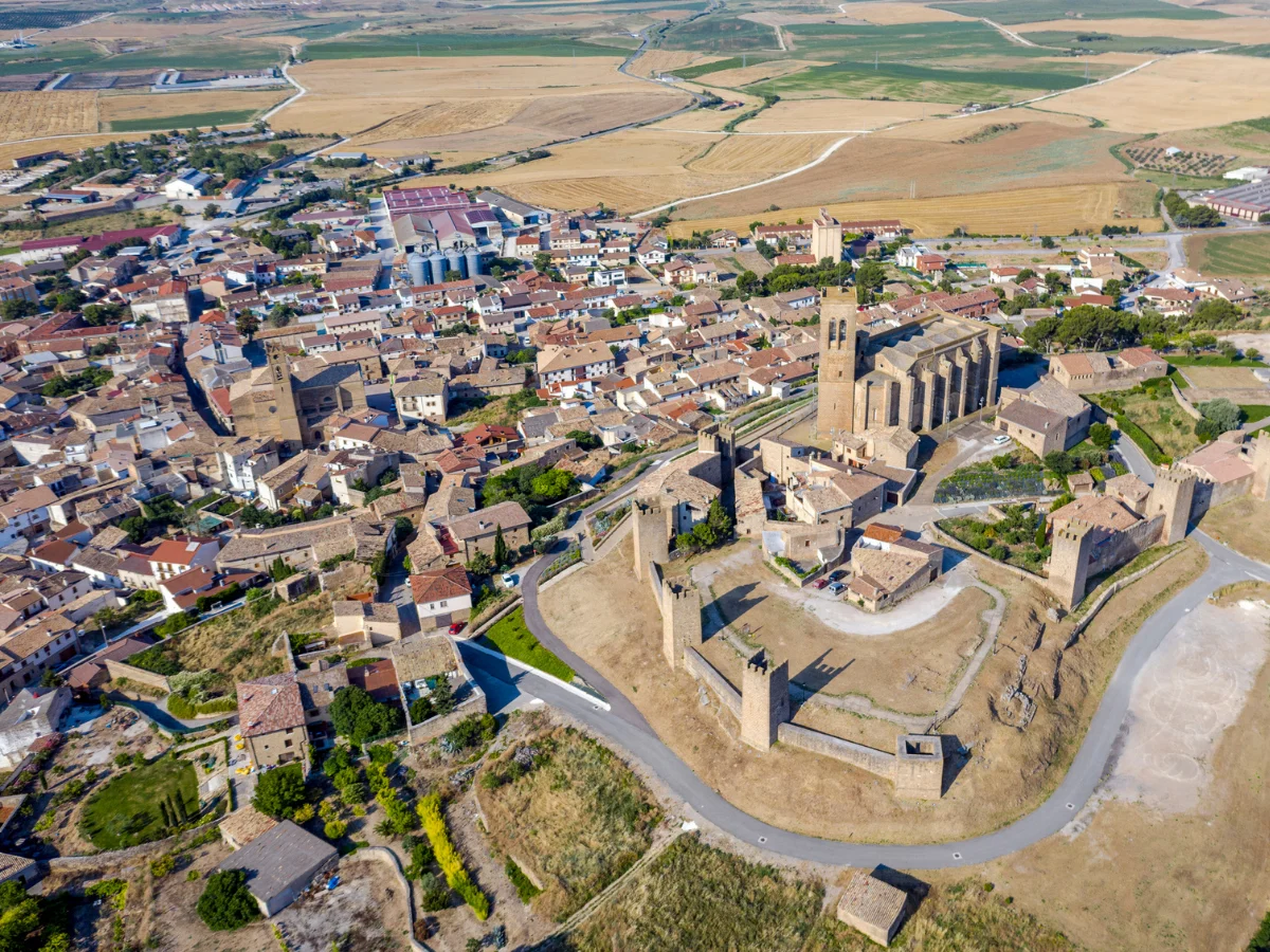 Aerial view of Artajona, Navarra