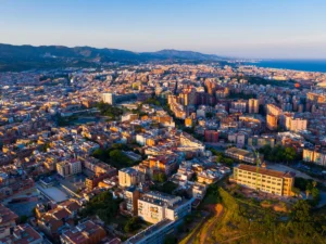 Aerial view of Badalona, Catalonia