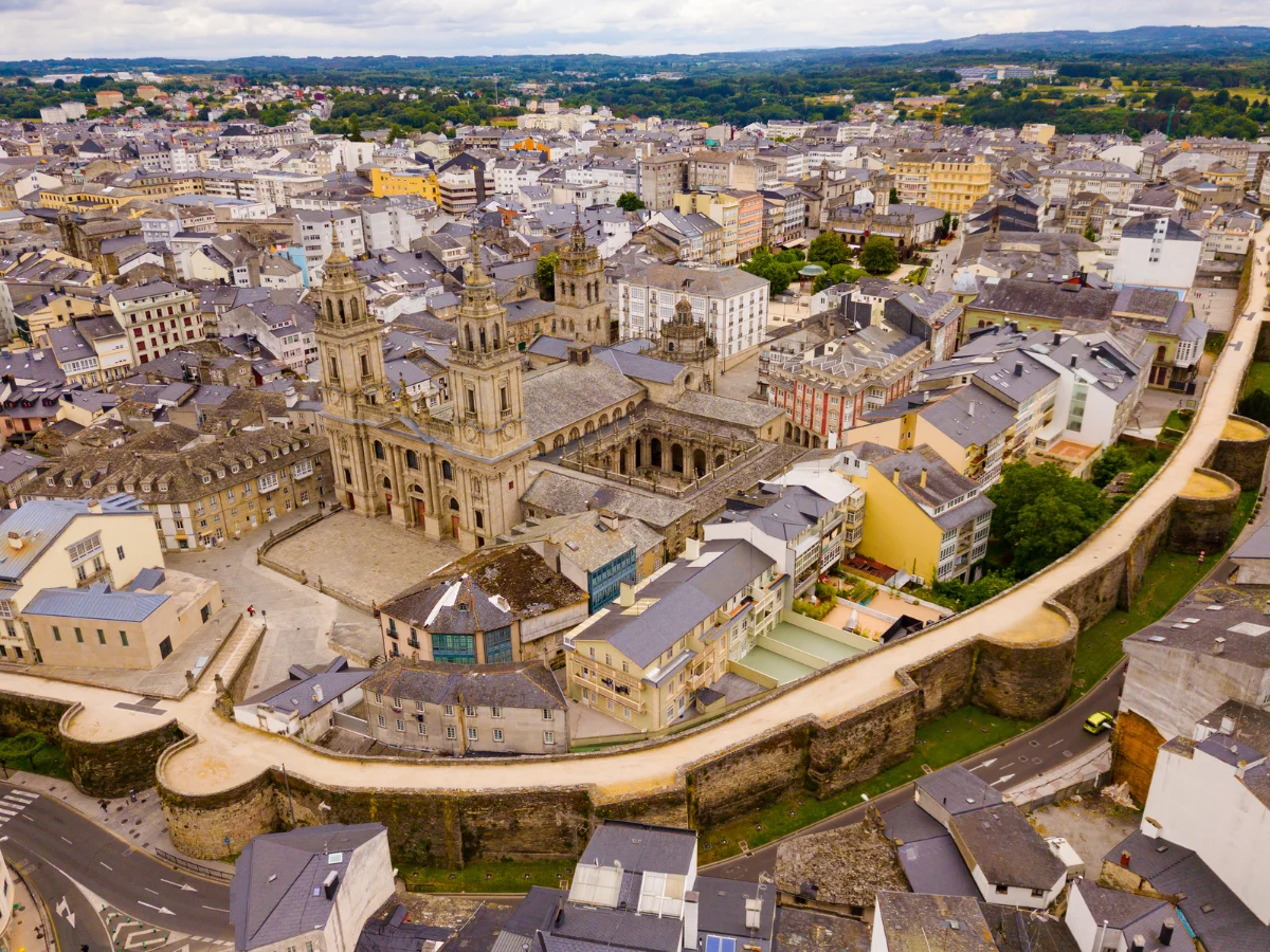 Aerial view of Lugo in Spain