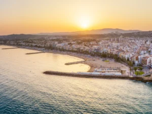 Aerial view of Sitges