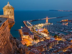 Alicante city at night time