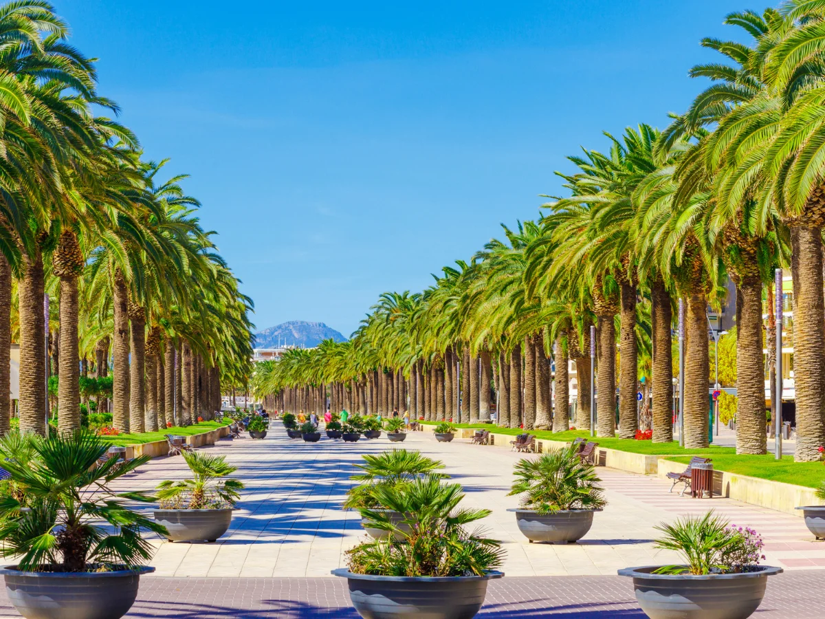 Beautiful promenade in Salou, Spain