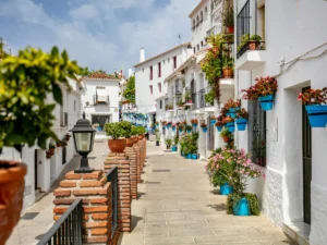 Beautiful street in Mijas, Spain