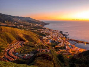 Beautiful view of Santa Cruz city on La Palma island, Spain
