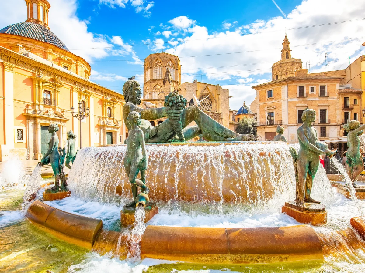 Central square of Saint Mary in Valencia