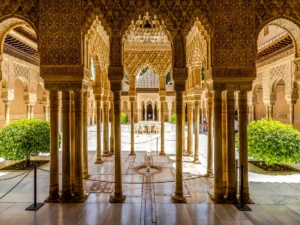 Court of the Lions in Nasrid Palaces of Alhambra palace complex