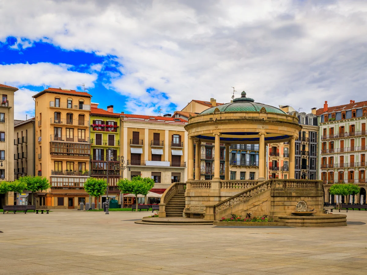 Historic Plaza del Castillo in Pamplon