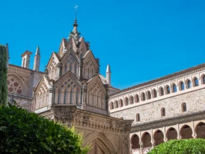 Inside the Mudéjar-style cloister of the Royal Monastery of Guadalupe