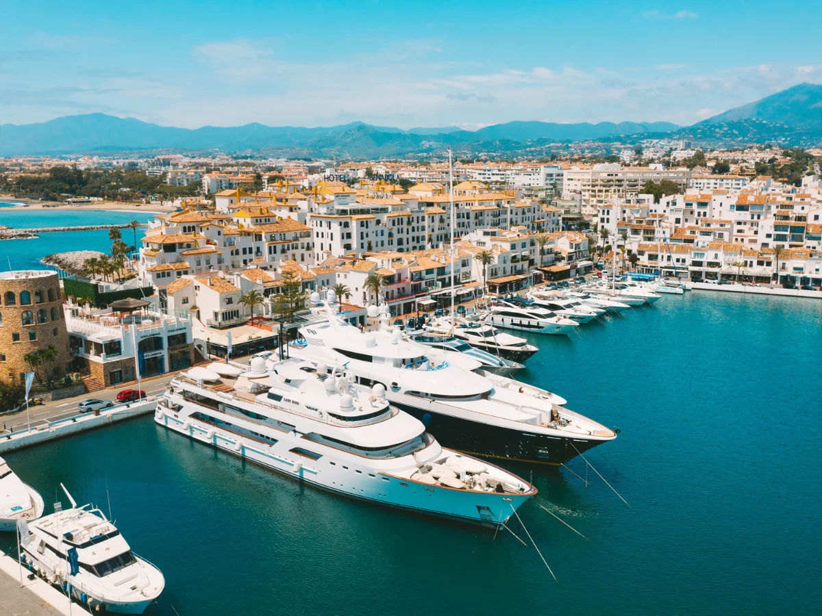 Luxury yachts in Puerto Banus marina