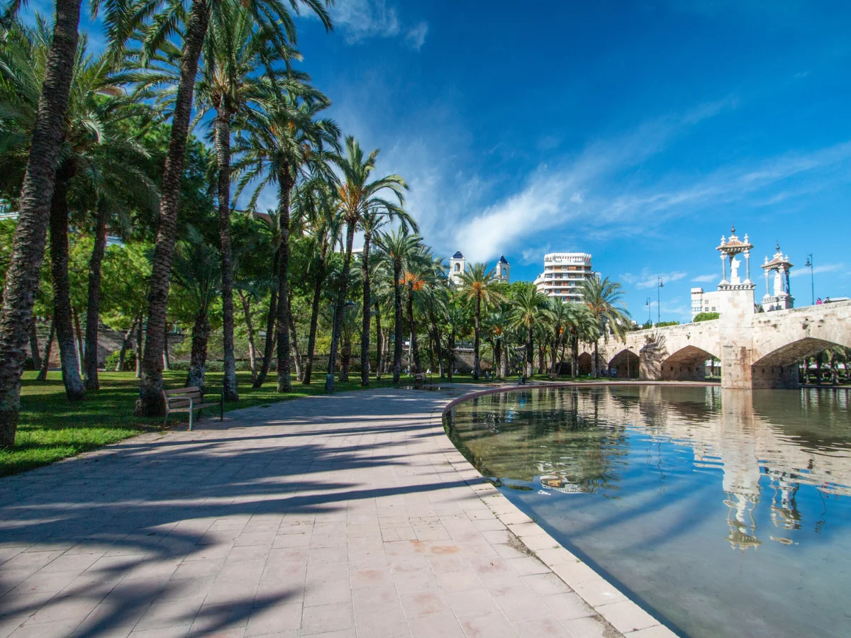 Puente de la Mar at Turia Riverbed Park in Valencia