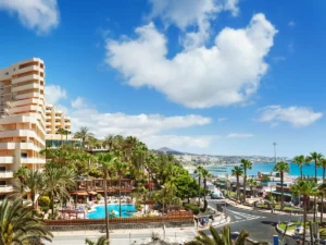 Resort town Playa del Ingles in Gran Canaria, Spain