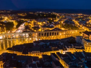 The Roman site Segovia Aqueduct in Spain