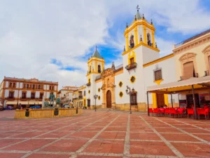 Square in the historical town Ronda in Spain
