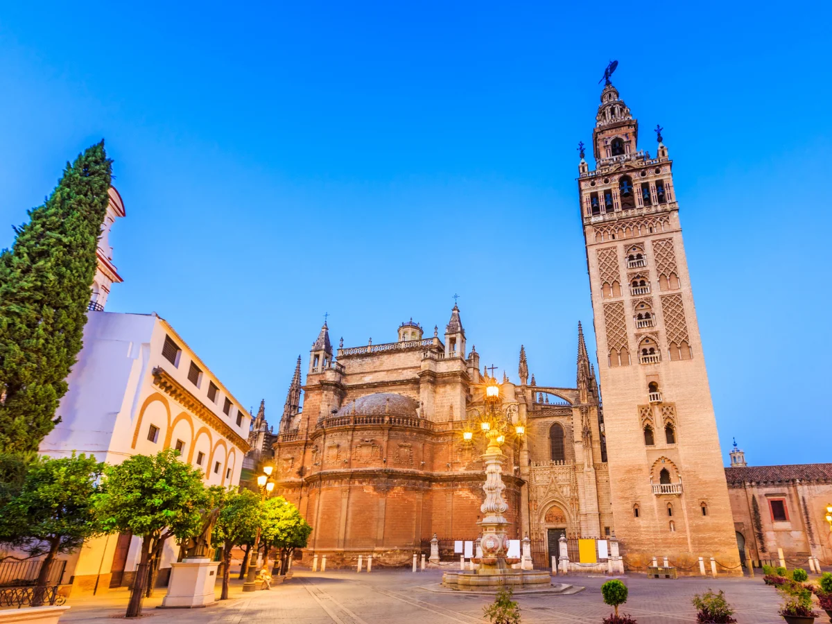 The famous cathderal in Seville and the Giralda tower is part of it