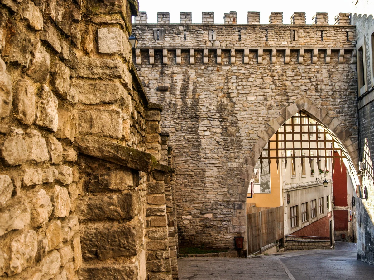 The historic wall of Vitoria in Spain