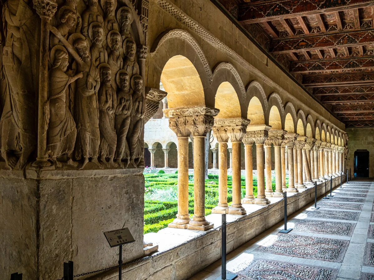 The historical cloister of Santo Domingo de Silos Abbey at Burgos