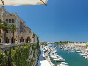 Town hall and port of Ciutadella in Menorca, Spain