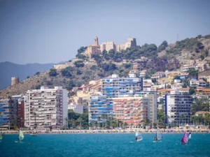 View of Cullera and the castle in the background