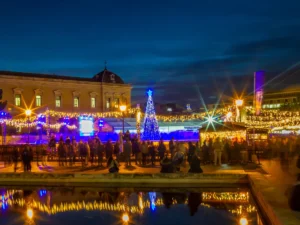 A christmas market in Madrid, Spain