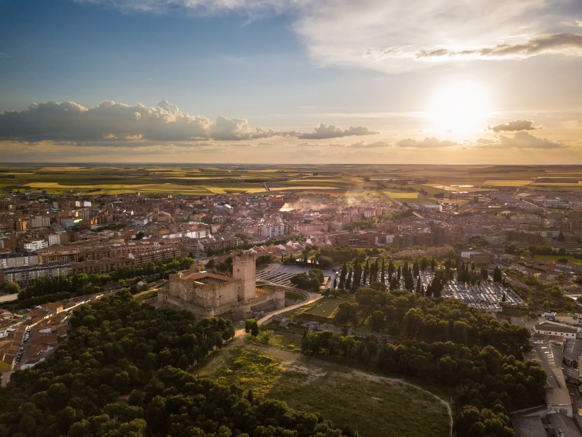 Aerial view of the Castle of La Mota in Spain