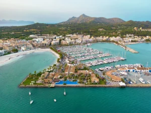 Alcudia port and beach on Mallorca