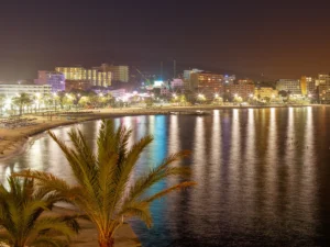 Magaluf on Mallorca at night