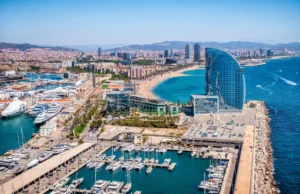 Port Vell and the famous hotel W in Barcelona