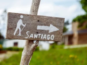Road sign of Camino de Santiago