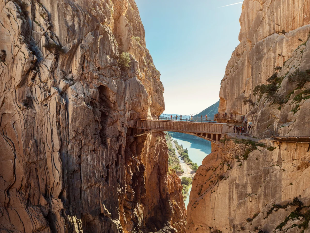 The famous bridge on Caminito del Rey in Malaga province, Spain