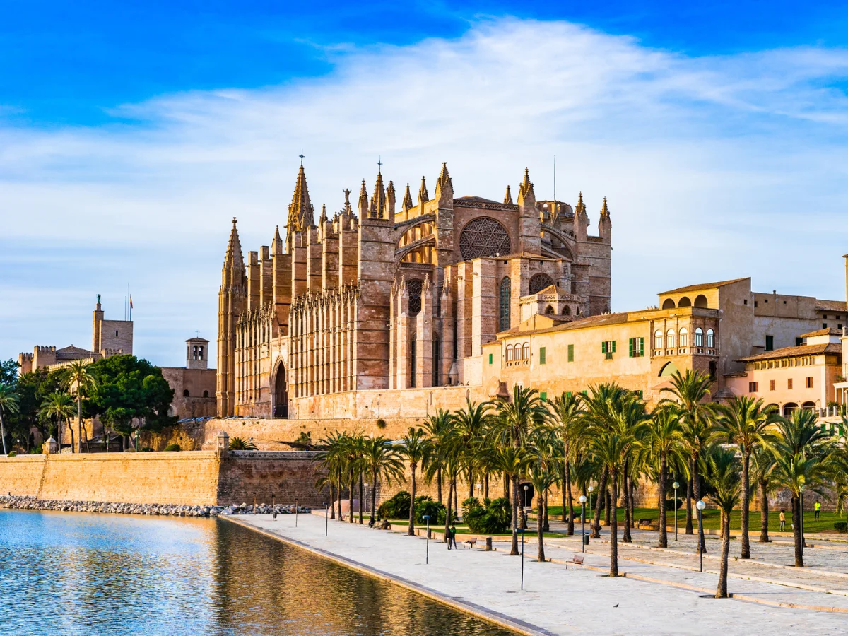 The famous cathedral La Seu in Palma de Mallorca, Spain